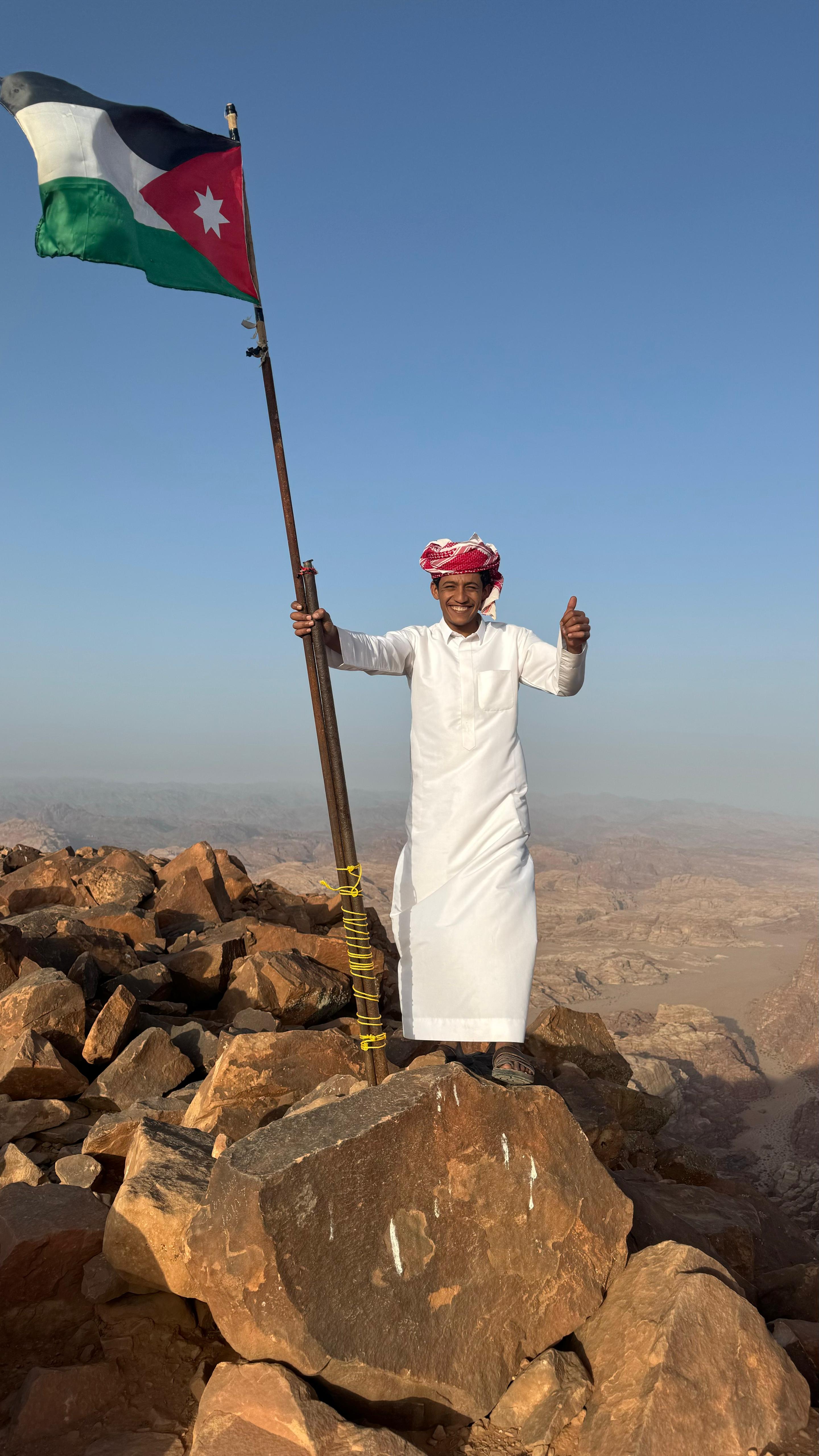 Omar with Jordanian flag